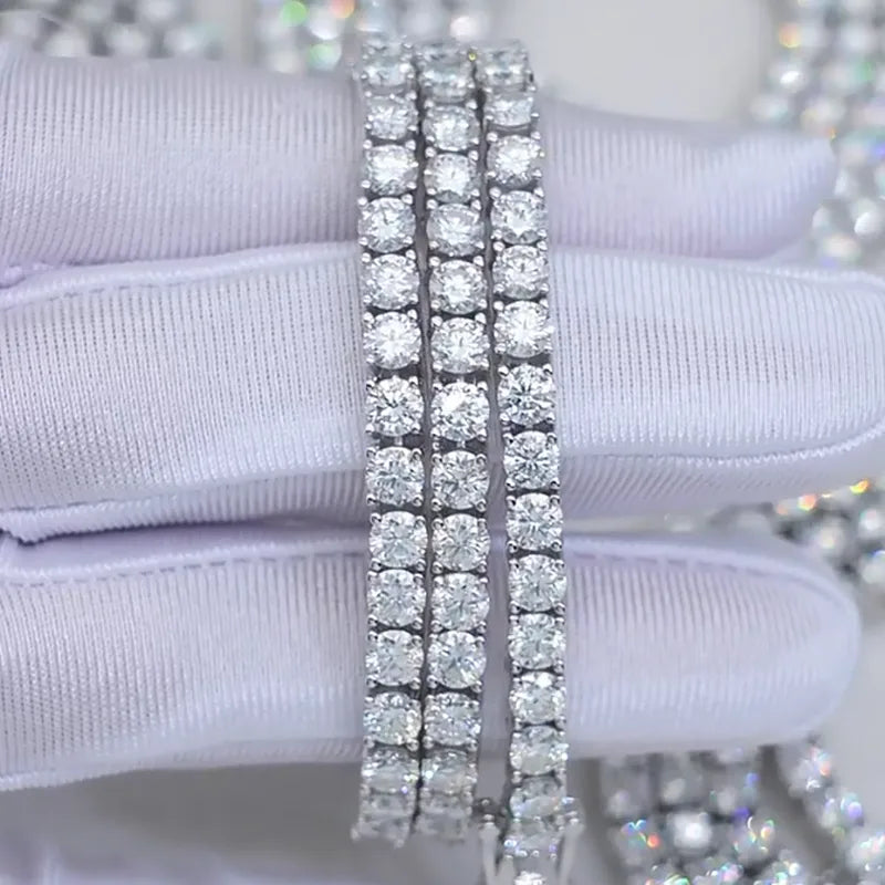 925 Sterling Silver Bangles Ear Studs Tennis Bracelets 8inch