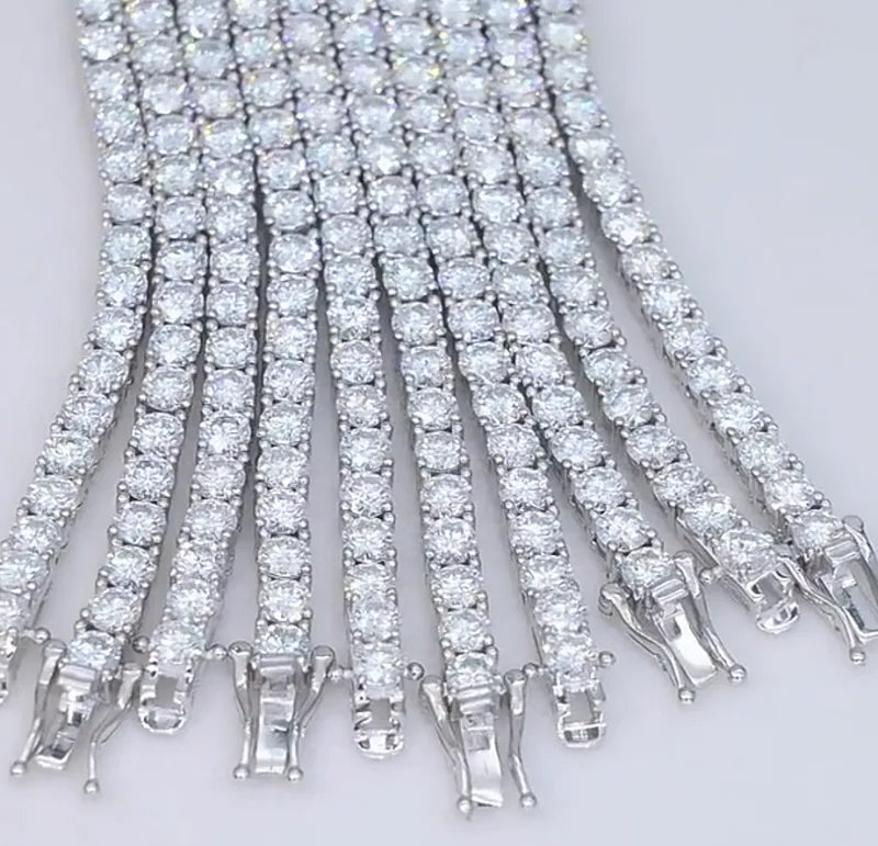 925 Sterling Silver Bangles Ear Studs Tennis Bracelets 8inch