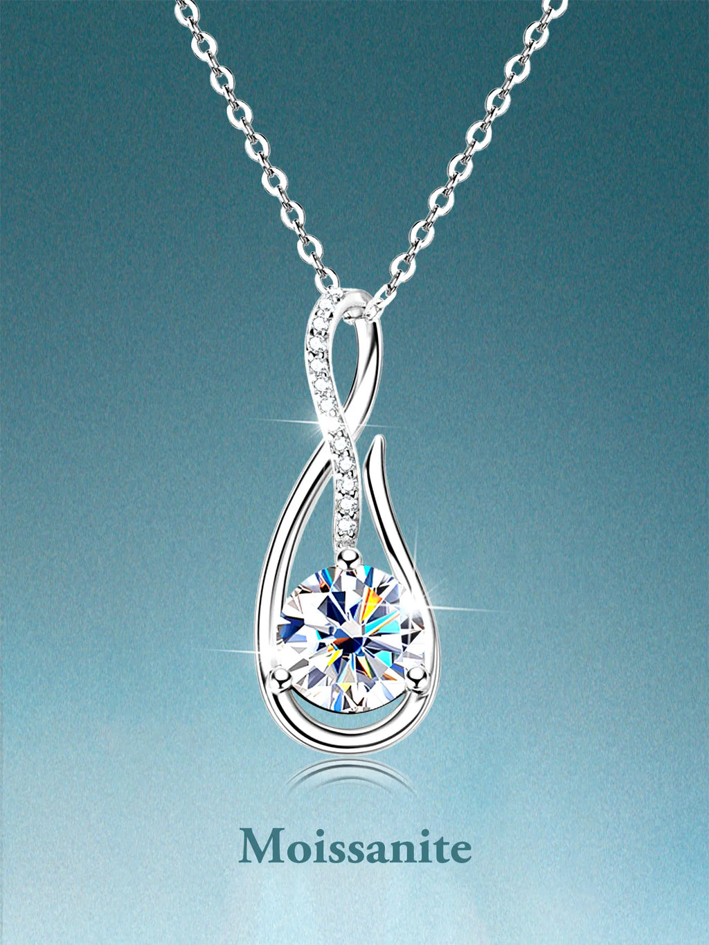 Elegant 1ct Women's Mozambique Stone Necklace S925 Silver Ideal For Daily Wear Vacation Anniversary Birthday Christmas Gifts