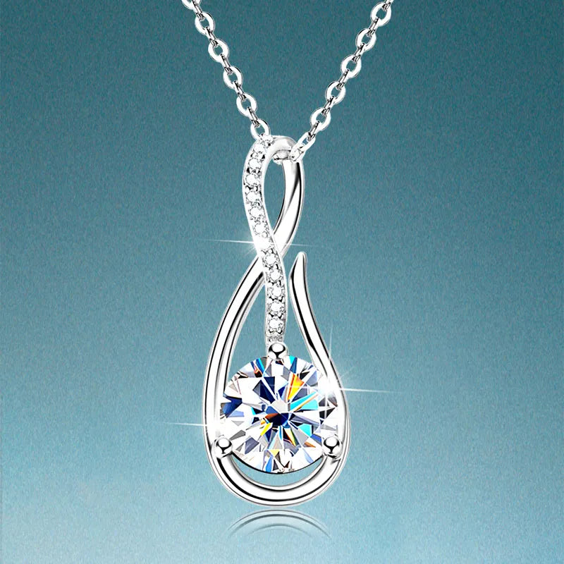 Elegant 1ct Women's Mozambique Stone Necklace S925 Silver Ideal For Daily Wear Vacation Anniversary Birthday Christmas Gifts
