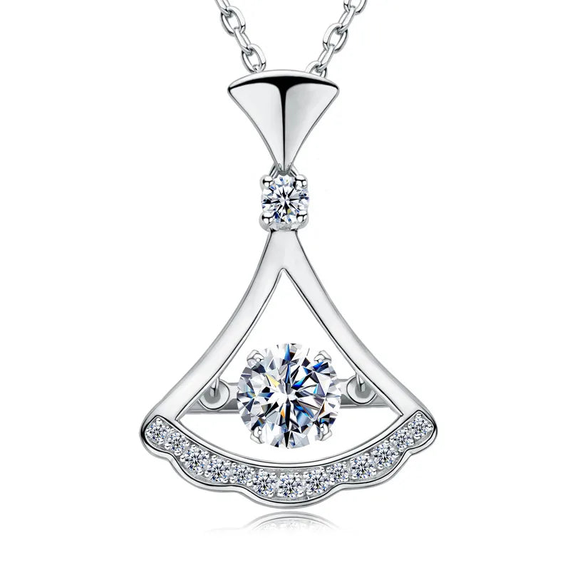 Fashion Pure Silver S925 Dance Skirt Pendant Necklace Elegant Versatile Lightweight Fashion Small Skirt Necklace Suitable For Women