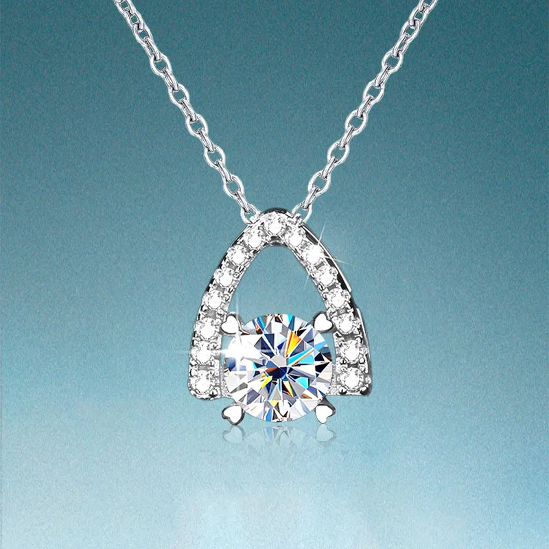 Fashionable 925 Silver Pendant Necklace With Moissanite For Birthday Wedding Anniversary Elegant Jewelry Gift Recommendation