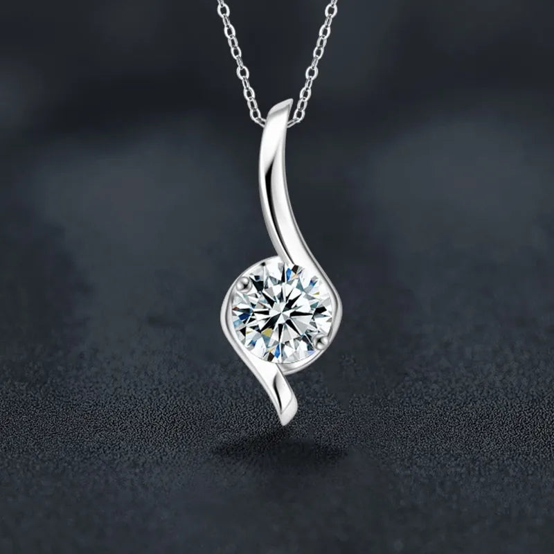 Moissanite 925 Sterling Silver Pendant Necklace Geometric Long-Lasting Plated K Gold Plated Rhodium Plated Pendant Necklace