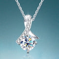 Fashionable 925 Silver Pendant Necklace With Moissanite For Birthday Wedding Anniversary Elegant Jewelry Gift Recommendation