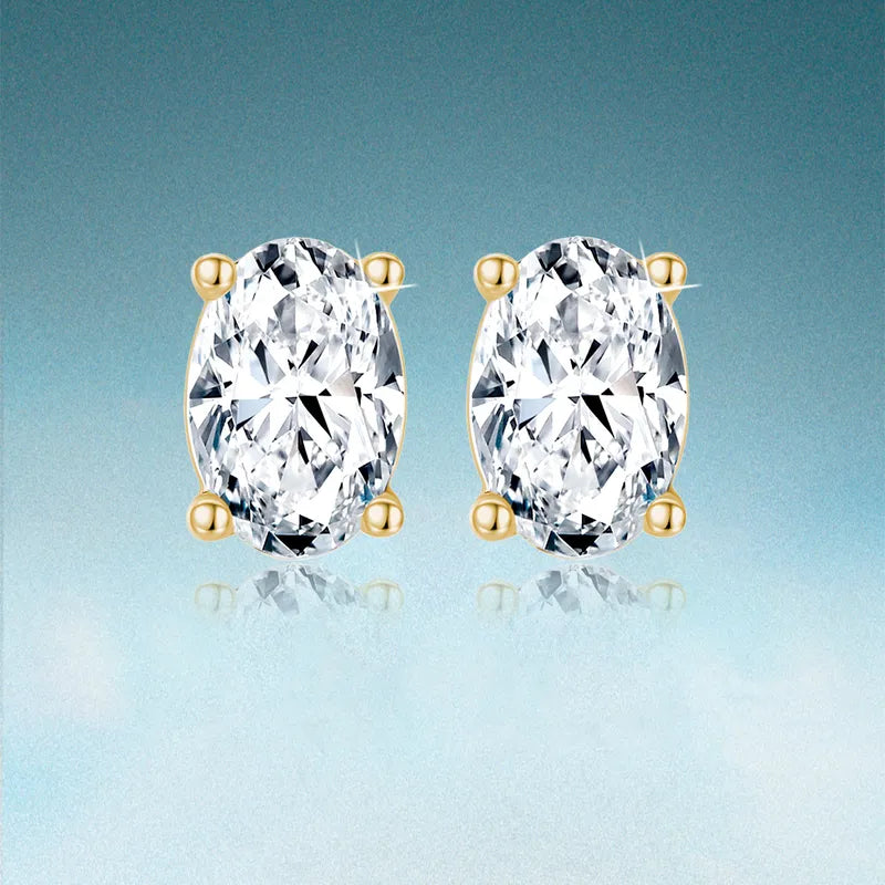 Simple Elegance 925 Sterling Silver Stud Earrings With Moissanite Stones Birthday Wedding Anniversary Gifts For Women